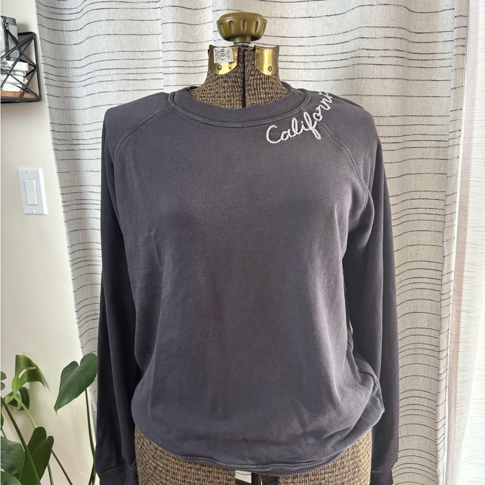 California Embroidered Blue Grey Sweatshirt